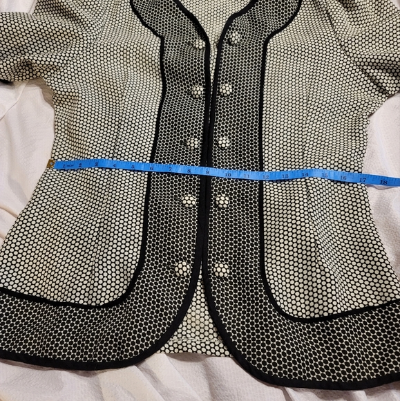 PRISTINE 90s Lady Di style her fave Polka Dot pleated skirt 2 pc suit dress - Picture 11 of 16